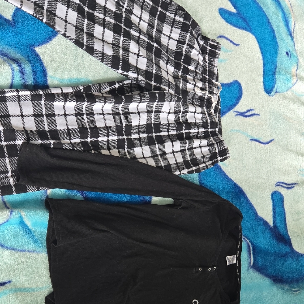 Calvin Klein Collection Black and White Pajama Set